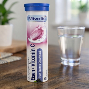 Mivolis Eisen + Vitamin C Effervescent Tablets (Blackcurrant Flavor)
